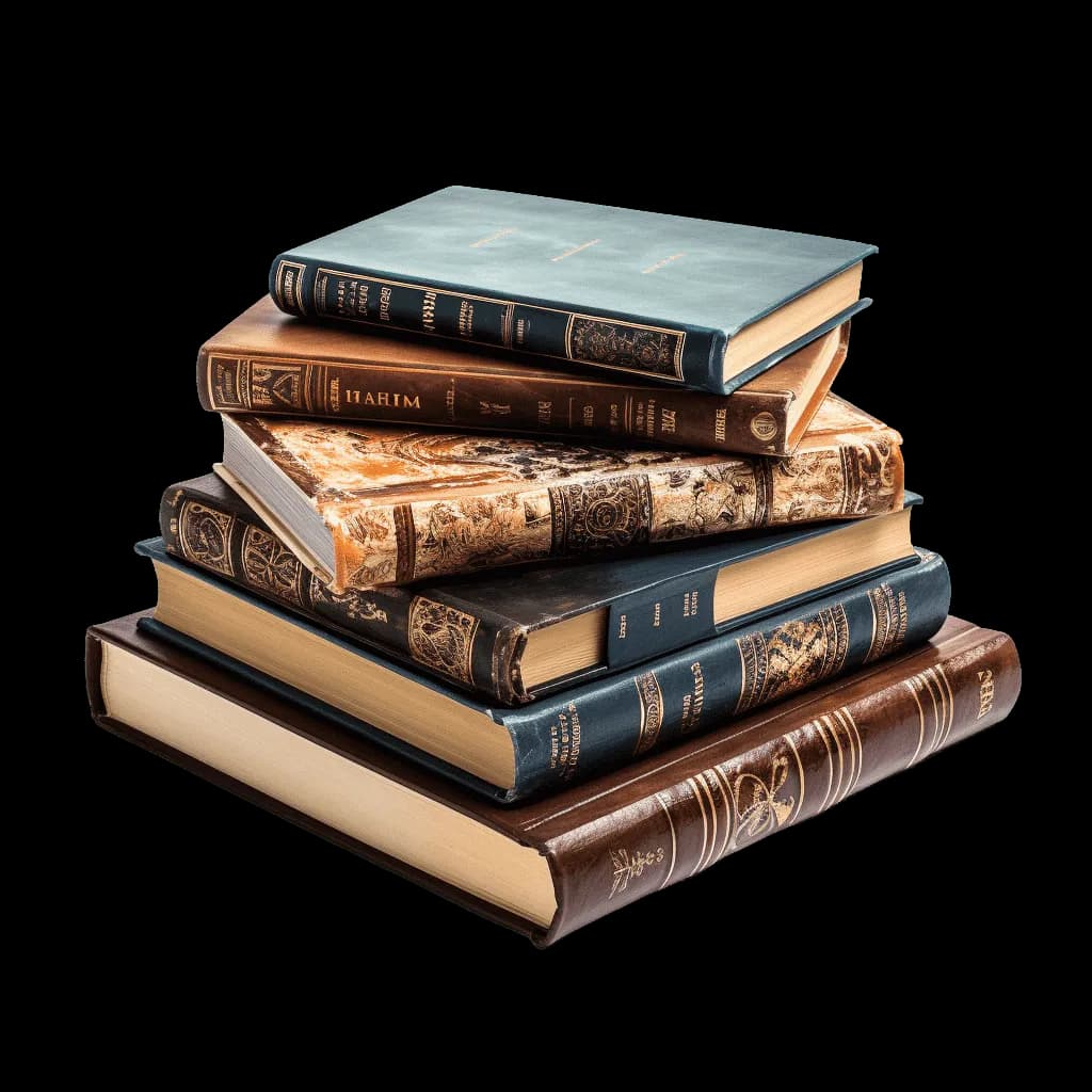 Vintage books symbolizing Scurlock's publishing craft